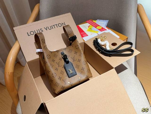 高版本 Lv路易威登 Atlantis Bb菜篮子购物袋黄花女士手提包 尺寸18×18 礼盒包装飞机箱