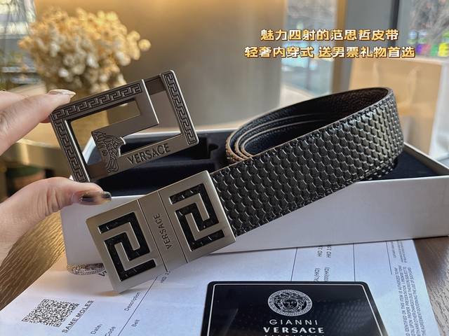 一条带一个扣 一条带两个扣 礼物首选爆款范思哲宽度：3.8Cm 新款原版搭配专柜新款扣头。时尚百搭，追求高端 原版的品质，品味的体现，休闲高大上！ Iphone