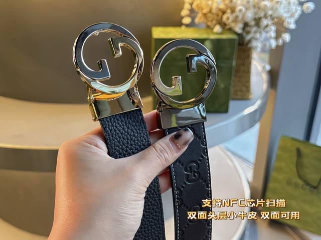 首选古奇最新款头层牛皮经典花纹 火爆全网 好货上手就知超级时尚款式，让你走到哪里都是焦点。设计独特，穿戴更舒适大气，品质非常好，高端客户入手。 宽度3.5Cm。