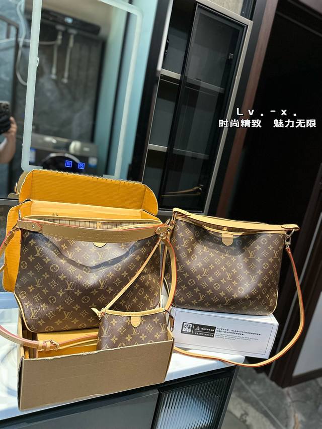 配小包 不配小包 礼盒包装 Lv新款graceful Mm 新款老花托特包 简直爱不释手 复古时髦 绝绝子洋气 尺寸41.14.28