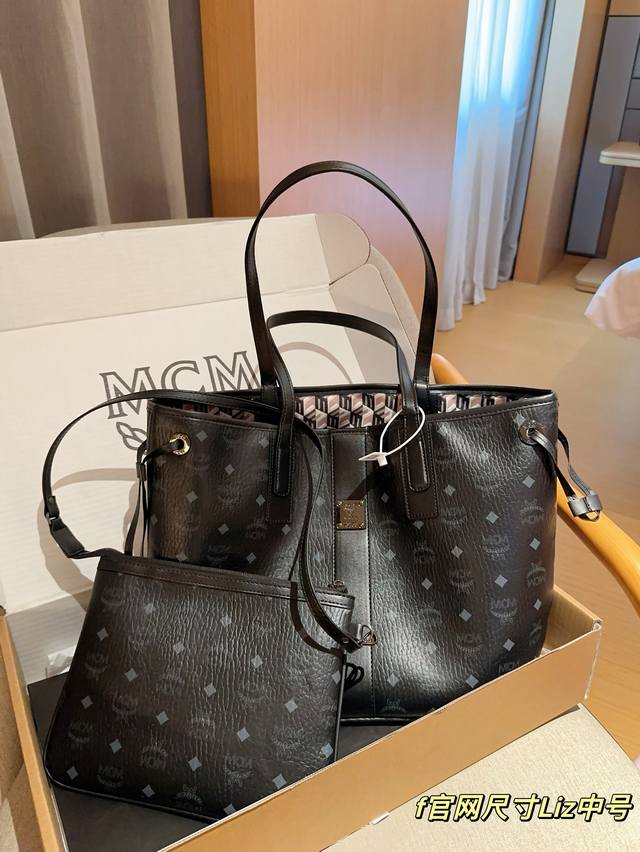 中号 Mcm 经典liz子母袋 购物袋中号托特包tote 尺寸36×29 礼盒包装
