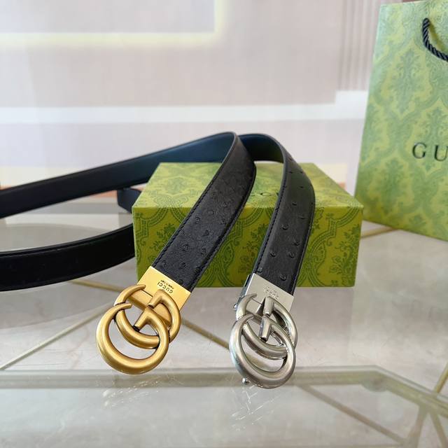 全套包装手提袋 钢扣 自动扣 Gucci 2024新款 正品规划．复古扣腰带双面原版牛皮 明星同款。带身logo齐全 可与专柜对比。送礼自用首选。