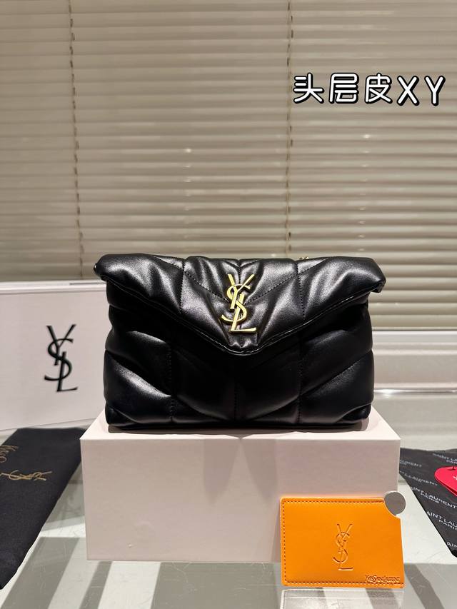 头层牛皮 Ysl 圣罗兰 女士puffer绗缝小羊皮 全套折叠盒包装今年最值得买的秋冬包包ysl软糯的云朵包 杨幂款ysl软糯的云朵包 Loulou 包评测这款