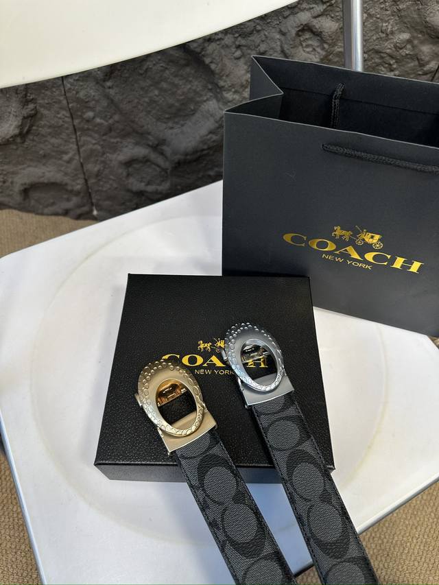 升级版 蔻驰！ ！高版本！！ 腰带 嘿哈 原单牛皮皮带～热门款 皮带里面最火的啦～质量很好 全套包装！五金绝对不褪色 皮带头和专柜一样的哦～ 配礼盒手提袋发票