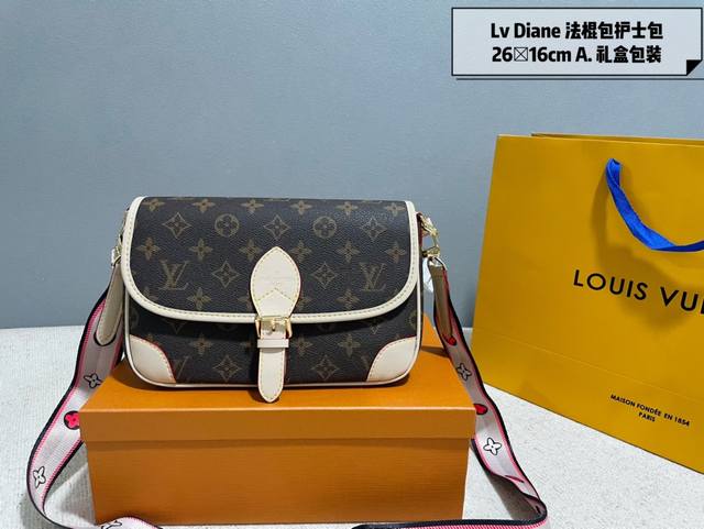 礼盒包装 Lv中古系列护士包路易威登 20夏新款秀款，马鞍包斜挎包 新款到货 由monogram与monogram Reverse帆布裁制而成，搭配小牛皮 饰边