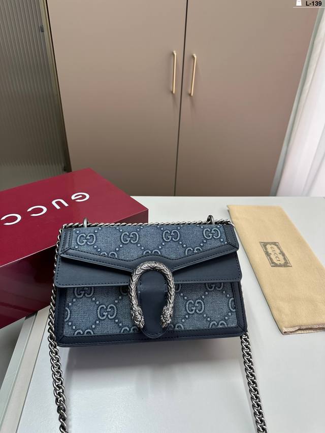 酷奇双g图案酒神包dionysus 独特且高级 超级彰显气质 L-139尺寸25.8.15折叠盒