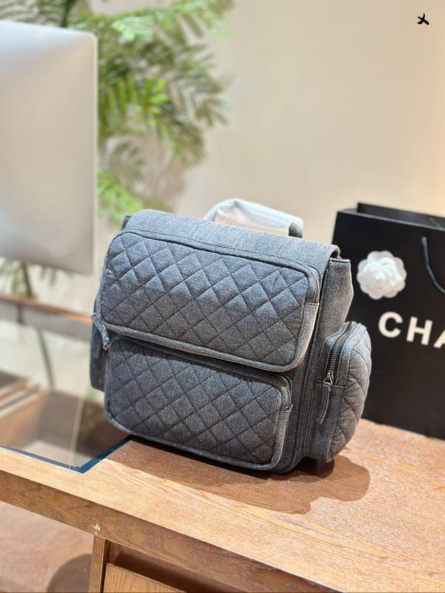 Chanel中古牛仔丹宁双肩包32×32