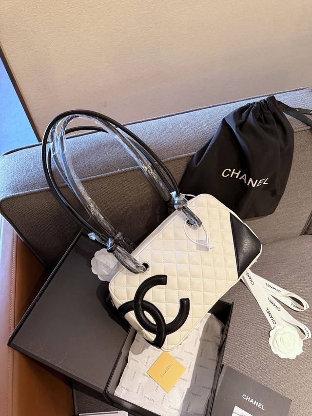 礼盒包装 Chanel 小香家 中古包香奈儿宝藏级 康鹏相机包对版细节 黑白拼色尺寸 28