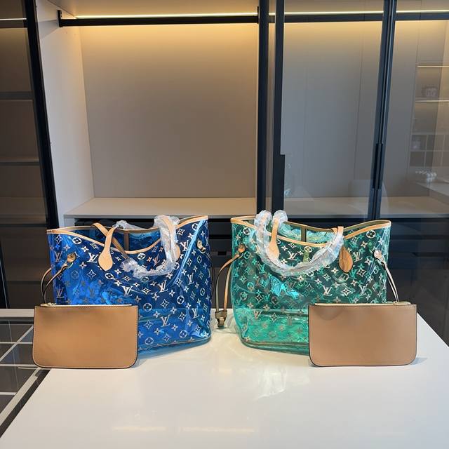 新品推荐 新颜色lv爆款果冻系列经典neverfull购物袋～托特包～配小包走秀款原版面料！定制五金！上身效果超棒！大容量！超高回头率！ Size：32*29*