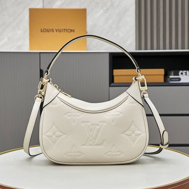 独家实拍 M 99奶白 M46112杏色 M 02黑色bagatelle 手袋本款 Bagatelle 手袋以 Monogram Empreinte 软粒面皮革