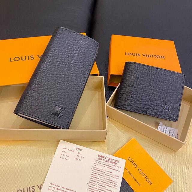 短 长 5颜色 黑尺寸 长19X10短12X10Lv官网同步经典款！十字纹超精细手工，信用卡槽 存放纸币和票据，可存放现金的带撑板隔层