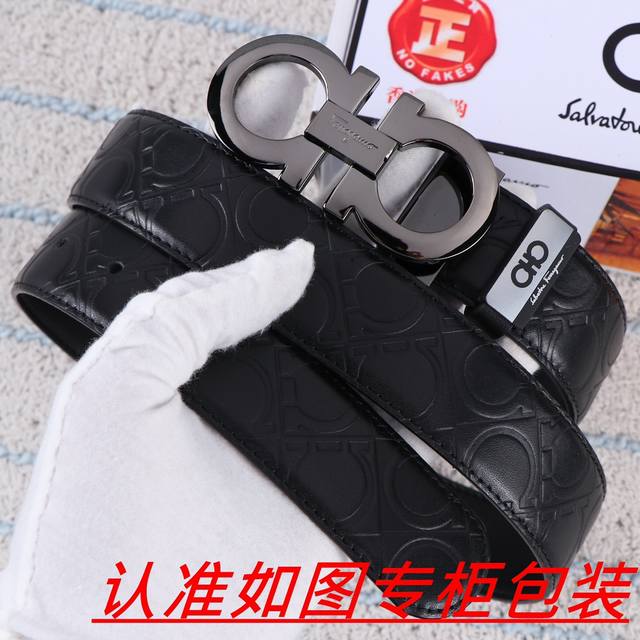 品名：菲拉格木原单 材料：百分百头层牛皮，保证真皮。24K纯钢扣双面可用专柜同等质量， 送人自用首选 包装： 请认准如图专柜包装，赠送打孔器，银联发票，宽度3.