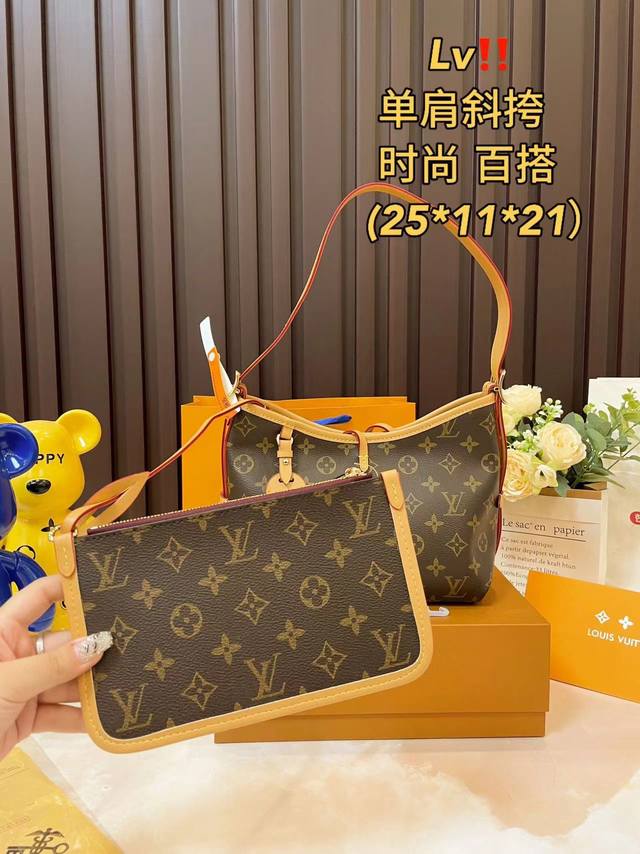 细节图 折叠礼盒包装 Lv Carryall无论是外观还是实用性都下了功夫的carryall腋下包，自重轻容量大；肩带自由调节长度，腋下包到单肩及腰上身效果都很