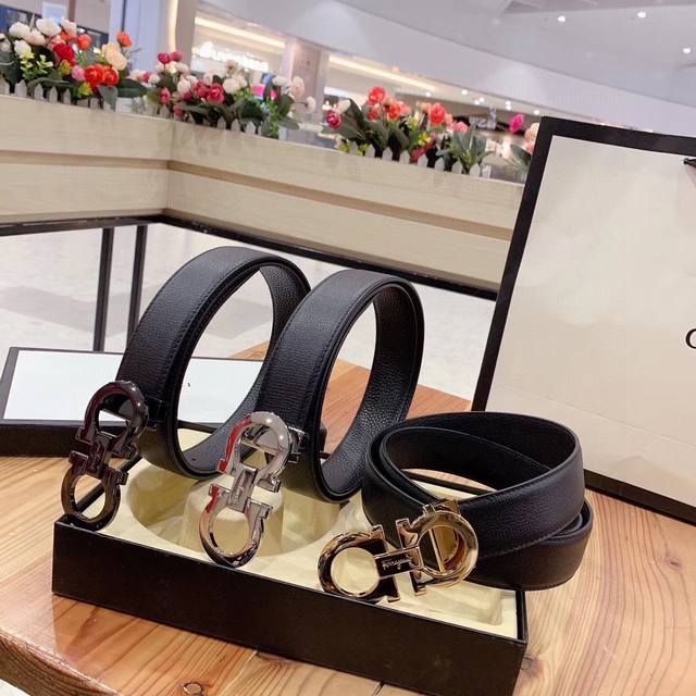 Ferragamo 此款采用進口皮制作 專櫃原單品質 搭配原版gancio五金 3.5Cm规格 可调式皮带 看图下单