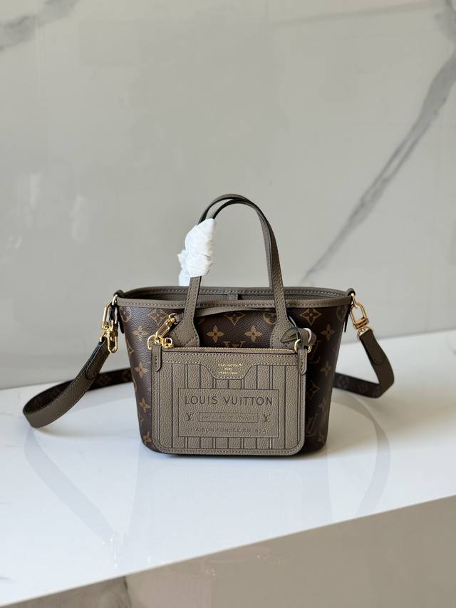 免税版 Neverfull Bandoulière Inside Out Bb 手袋 M12099 老花 黑色 M12109 老花 灰色 M12106 老花 玫