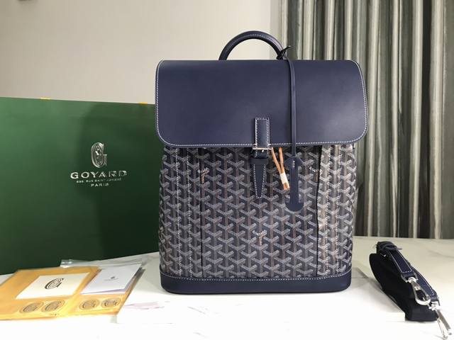 Goyard&Alpin 法语意为“登山者”，是城市冒险家。 是代表绅士亦充满冒险精神的alpin背包、纯手缝、法国进口蜡线、做工精细、面料耐磨、世代传承的传统