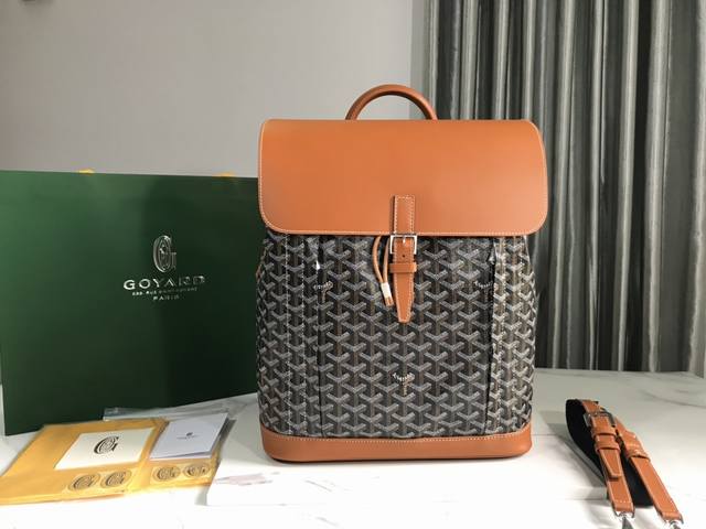 Goyard&Alpin 法语意为“登山者”，是城市冒险家。 是代表绅士亦充满冒险精神的alpin背包、纯手缝、法国进口蜡线、做工精细、面料耐磨、世代传承的传统