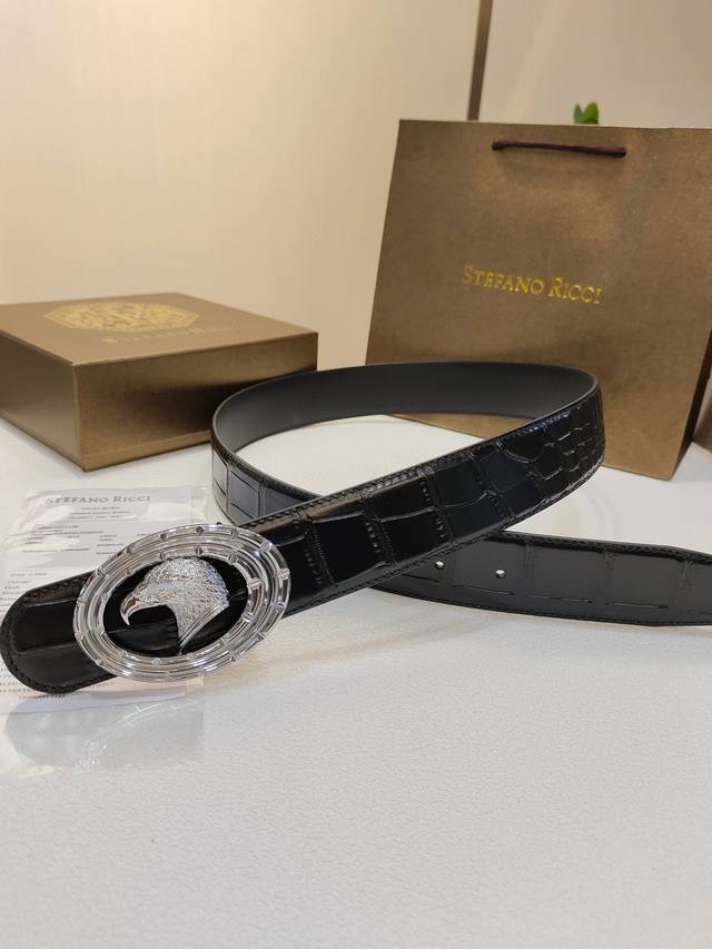 史蒂芬原版精品原单,头层鳄鱼纹牛皮搭配小牛皮底,搭配精品钢扣鹰头挂扣,腰带宽度3.8Cm,做工精致,高档大气,长度不可调节 史蒂芬原版精品原单,头层鳄鱼纹牛皮搭配小牛皮底,搭配精品钢扣鹰头挂扣,腰带宽度3.8Cm,做工精致,高档大气,长度不可调节