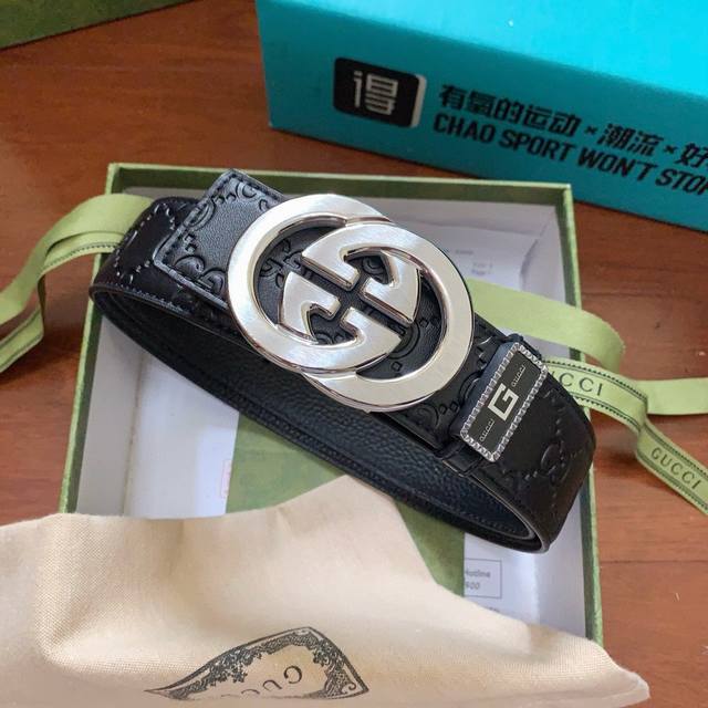 高端专供，配专供包装，古奇纯钢挂扣系列，经典原版皮压花，标准3.8Cm规格，原版工艺