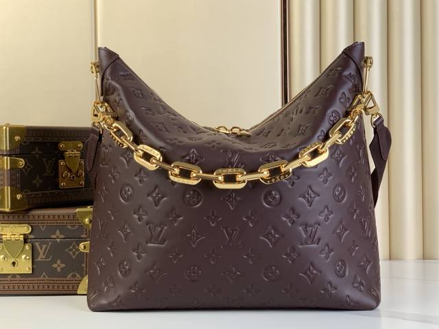 顶级原单复刻独家实拍 Coussin Hobo Mm手袋 M12071 灰褐色 M12068 黑色 M12072 紫红色 压花 作为coussin系列的声明补充