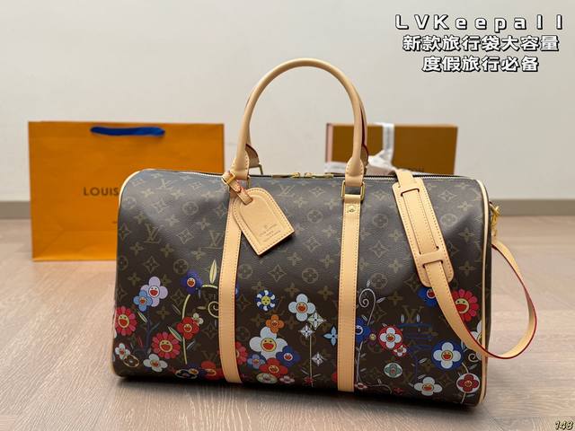 Lvkeepall 新款旅行袋大容量 度假旅行必备 时尚达人必备单品之一 实物绝对惊艳到你 尺寸45 25