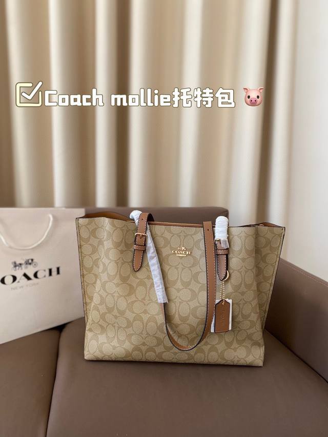 Coach Mollie托特包 蔻驰coach代工厂最新购物袋 出货顶级品质亮泽五金logo 炒鸡火实用的款式 多用款内衬logo时尚百搭款式 超级减龄 喜欢的