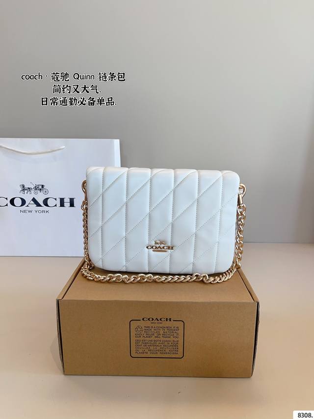 配礼盒. 蔻驰coach 链条包. 材质耐造耐磨 设计简约 包身轻便 日常造不心疼万年长青款 上身酷！时髦！尺寸：21*7*16Cm