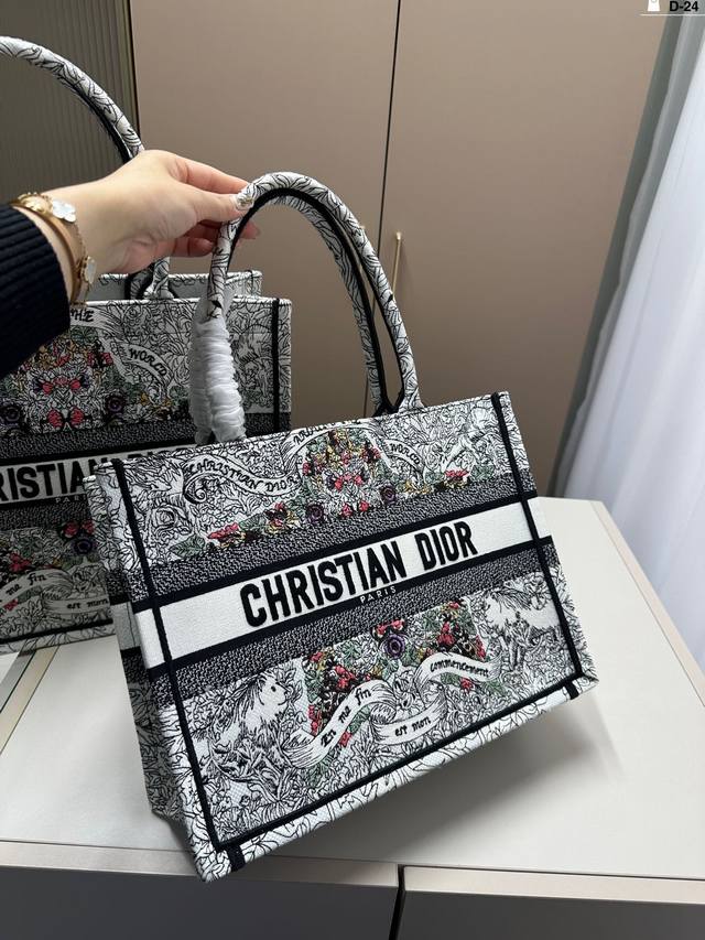 36Cm 迪奥dior原单提花 新款book Tote 托特包购物袋 配丝巾 D-24尺寸40×35 36×26