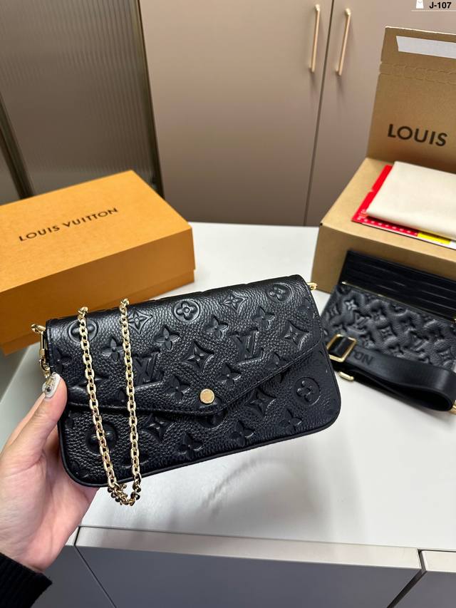 Lv 三合一信封包 牛皮 满满少女心 手感柔软 也更有质感 J-107尺寸22.3.12抽屉盒