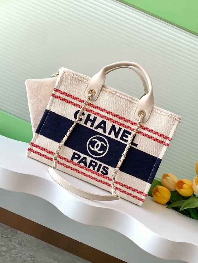 Chanel 25c早春 沙滩包 超有假日感哒♀中号 款号AS3351 尺寸 34