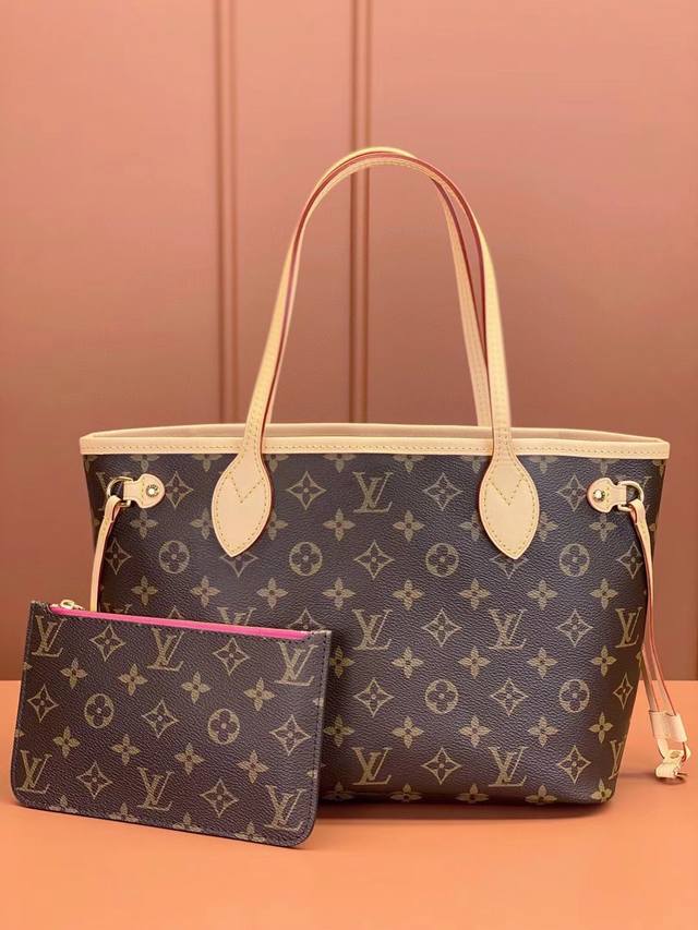 芯片版原厂皮 NEVERFULL 迷你手袋 型号：M46979玫红色 材料：全钢五金，进口原厂面料 包装：全套原厂免税包装 尺寸：29x21x12CM