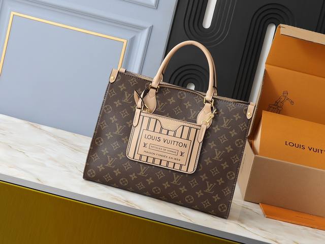 升级原版 新款M45039 M45321 M44571 本款Onthego 中号手袋将经典 Monogram 帆布与 Monogram Reverse 帆布分饰