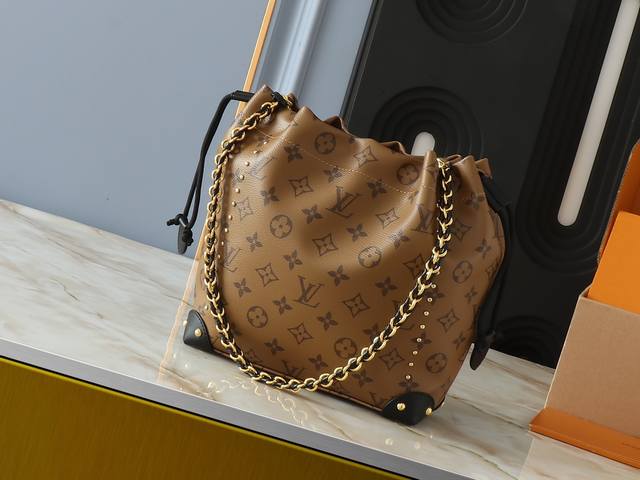 升级原版 M97063秀款黄花，老花水桶包， Louis Vuitton 2025早春系列水桶包 新季包袋作品中最引人注意的新款NéOnoé水桶包， 在底部和侧