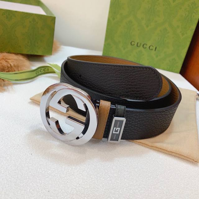 高端专供，标配图片款免税代购专供礼盒包装，古奇专柜正品款，高品质，经典原厂双面荔枝纹，原版标准3.8Cm规格，顶级工艺