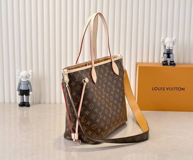 广州升级原版 子母包配双面变色黄皮 款号M12096 11947 12257 老花红 老花黄 老花红色 Neverfull Inside Out 中号手袋 Ne