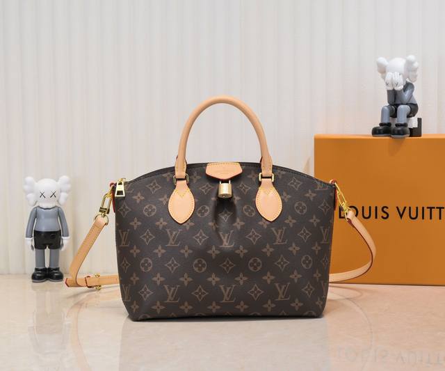 顶级原版 保证双面变色黄皮 大号M45987 M45986小号 BoéTie 小号拉链托特包采用 Monogram 帆布、皮革饰边和织物内衬，搭配挂锁和 Lv