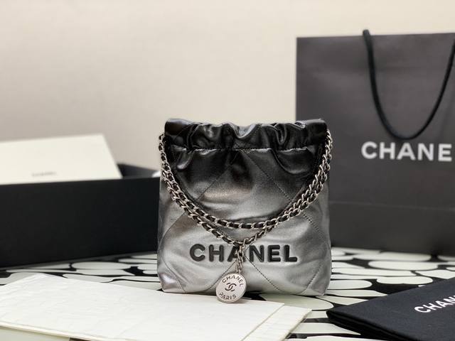 香奈儿Chanel 1：1对标专柜顶级 意大利进口原厂胎牛皮 23S Mini 22Bag五金穿皮链条皮绳链条，一包多用，可斜挎可手提可双肩背哦，也可使用调节扣 - 点击图像关闭