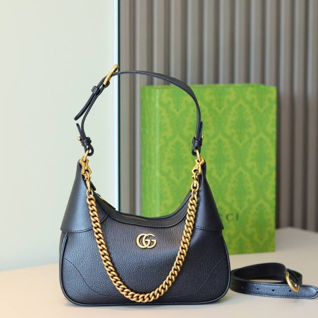 原厂皮 Hobo 新月腋下包 型号：731817 尺寸：25*19*7Cm Aphrodite系列小号新月造型肩背包，它配有两条可肩带，一条采用皮革材质，另一条