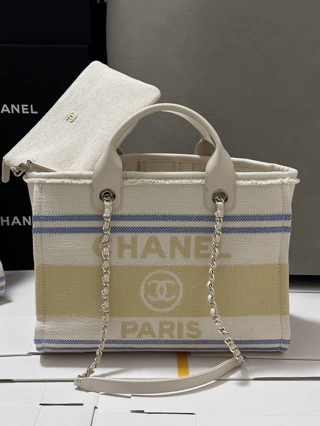 Chanel 25C早春 沙滩包黄色 超有假日感哒♀中号34Cm