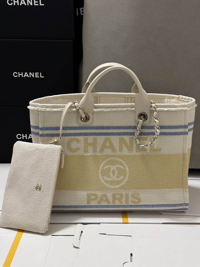 Chanel 25C早春 沙滩包 黄色 超有假日感哒♀大号38Cm