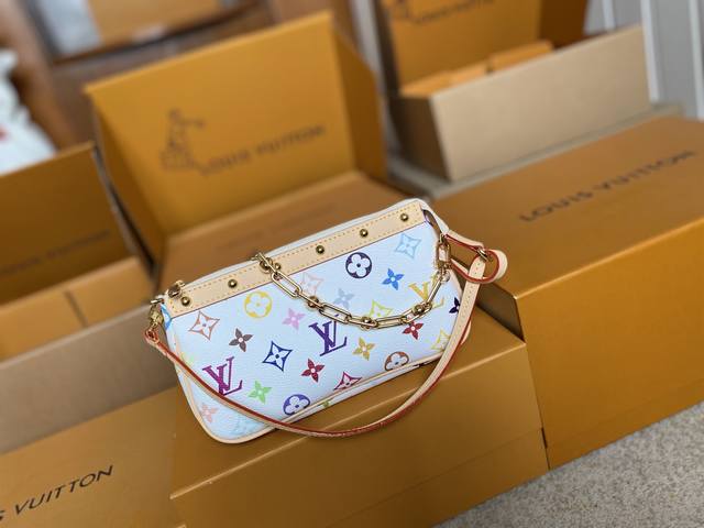 顶级原单 M13404 白彩M13663 黑彩 支持Nxp芯片感应 动态芯片本款 Pochette Accessoires 手袋取材涂层帆布，以缤纷 Monog