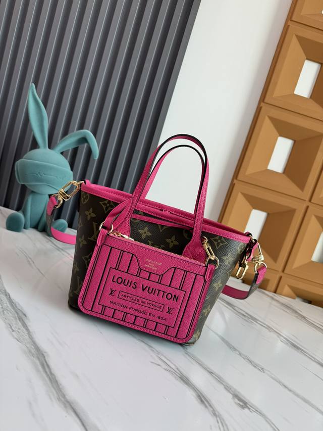 独家背景 动态芯片 顶级原单 小号M12099黑色 M12109灰色 M12106玫红 Neverfull BandoulièRe Inside Out Bb