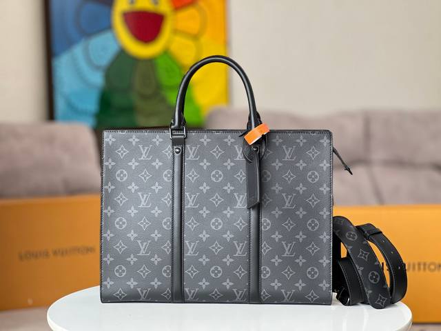 原单 Sac Plat Horizontal Zippé 公文包 M45265 黑花Sac Plat Horizontal Zippé 公文包取材 Monogr