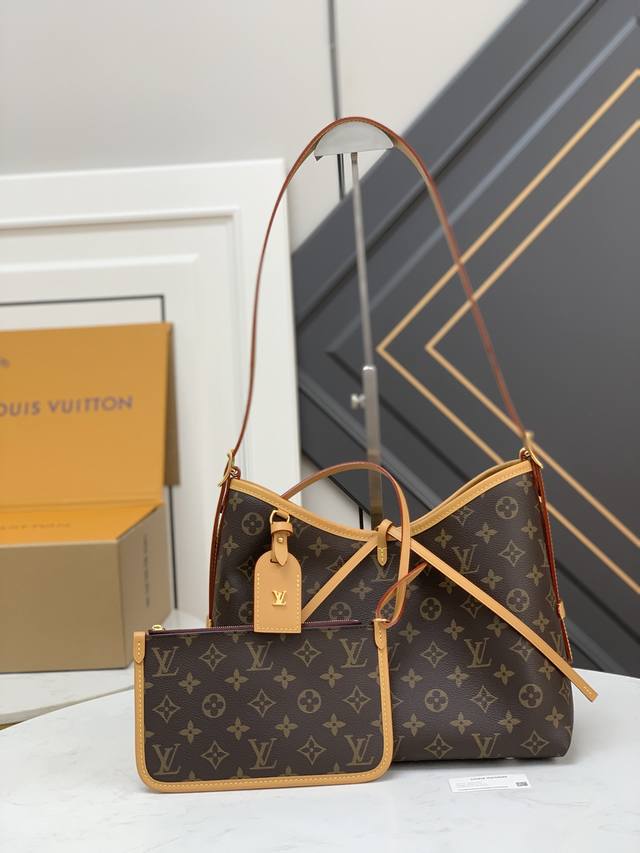 全钢五金变码芯片 配全套包装 款号M46203 Carryall 小号手袋取材 Monogram 帆布和皮革饰边，成就都市生活的贴身伴侣。充裕构型设有齐整内层，