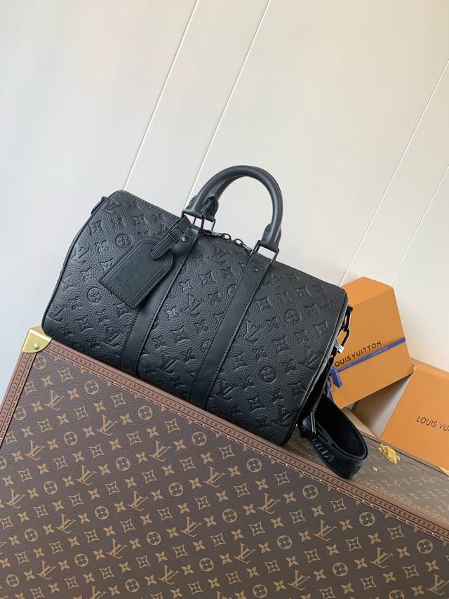 M46655 黑花 M22765压花 顶级原单 变码芯片 本款 Keepall BandoulièRe 35 手袋借 Monogram Eclipse 涂层帆布