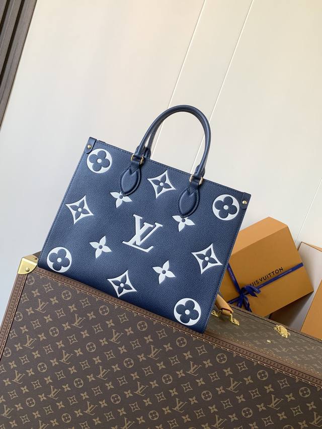 变码芯片，定制头层牛皮 M45595黑色 M45494杏印 M45495黑印 M47084深蓝 顶级原单本款 Onthego 中号手袋选用 Monogram E