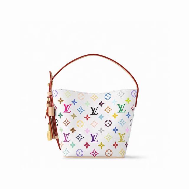 M13089白彩 水桶包系列 Lv X Tm All In Bb 手袋 三彩-村上隆 本款 All In Bb 手袋以灵动细节传递路易威登 X 村上隆再版系列的