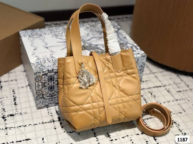 配折叠盒 Size：19*18Cm 迪奥 超火的Toujours 购物袋 个人觉得 包型真的很耐看！ 又休闲 又优雅！ 现在它很火哦！ 中号 Size 大小刚刚