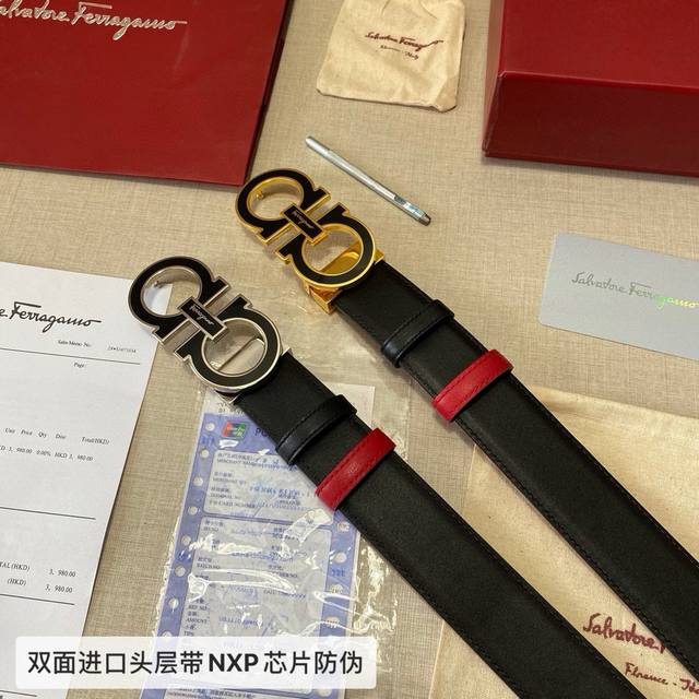 品牌：菲拉格慕 仿伪芯片款 钢扣 P230 等级：原单私货.头层牛皮，专柜售、堪比正品！油边精致 电脑车线 手感柔软.实物拍摄无修饰 上身效果超好、长度可裁剪.