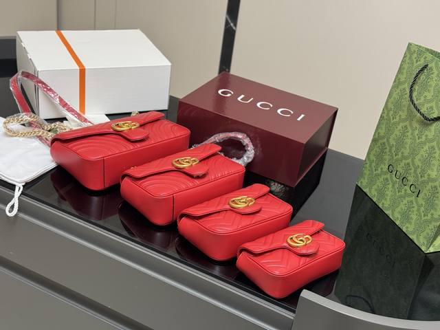 配折叠盒飞机盒 Size：16.5Cm 18Cm 22Cm 26Cm Gg Marmont 四个尺寸 羊皮系列 质量很好 性价比高 古奇原单品质